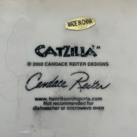 Catzilla Halloween Cats Ceramic Square Trivet Tile Candace Reiter - Picture 2 of 7